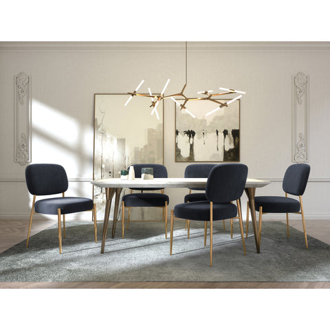 Set de 2 chaises PIA Velours pieds dorés