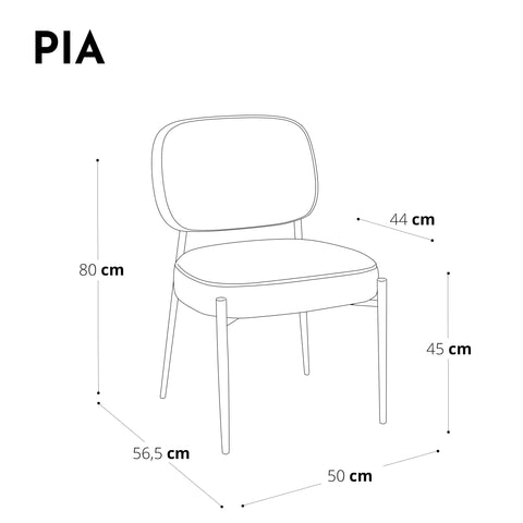 Set de 2 chaises PIA Velours pieds dorés