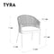 Set de 2 chaises TYRA Corde et velours pieds noirs