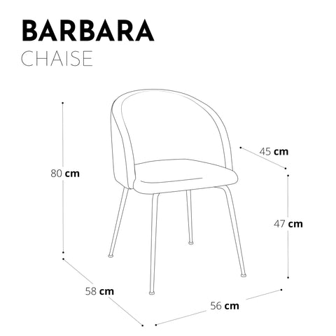 Set de 2 chaises BARBARA Bouclette pieds dorés