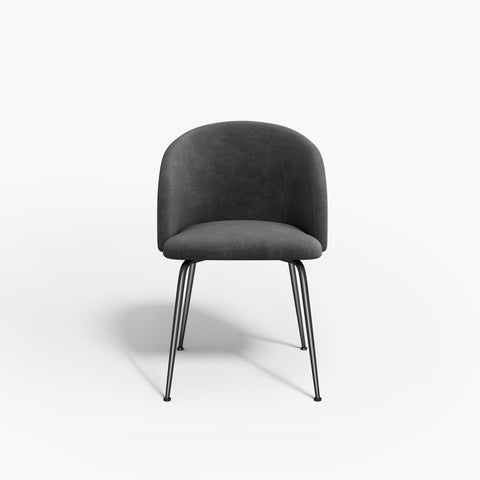 Set de 2 chaises BARBARA Velours pieds noirs