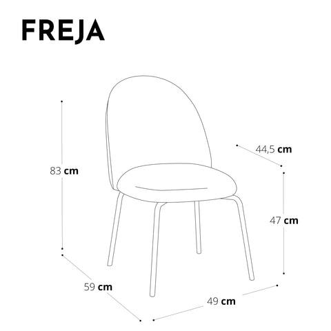 Set de 2 chaises FREJA Velours pieds noirs