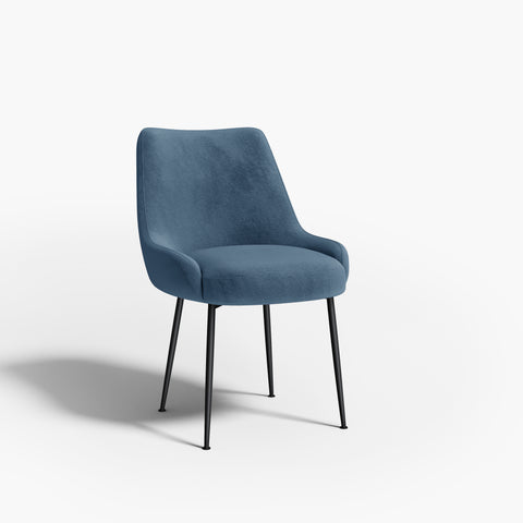 Chaise RAKEL Tissu tramé toucher doux pieds noirs