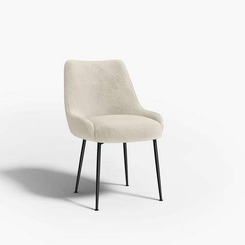 Chaise RAKEL Tissu tramé toucher doux pieds noirs