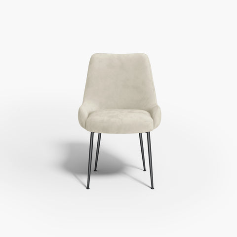 Chaise RAKEL Tissu tramé toucher doux pieds noirs