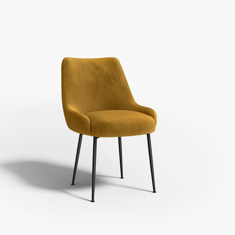 Chaise RAKEL Tissu tramé toucher doux pieds noirs