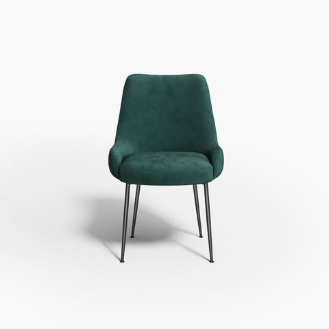 Chaise RAKEL Tissu tramé toucher doux pieds noirs