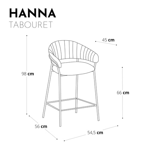 Set de 2 Tabourets de bar HANNA Blanc Bouclette pieds dorés
