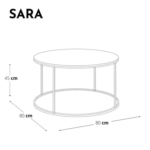 Table basse SARA Granit pieds gris