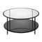Table basse SELMA Granit et verre pieds noirs