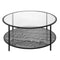 Table basse SELMA Granit et verre pieds noirs