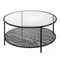 Table basse SELMA Granit et verre pieds noirs