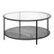 Table basse SELMA Granit et verre pieds noirs