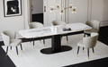 Table extensible Jasmin Céramique et verre trempé pieds noirs 170x90x76cm