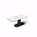 Table extensible Jasmin Céramique et verre trempé pieds noirs 170x90x76cm