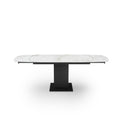 Table extensible Lila Céramique et verre trempé pieds noirs 160x90x76cm