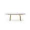 Table extensible Dahlia Céramique et verre trempé pieds dorés 160x90x76cm