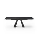 Table extensible Orchis Céramique et verre trempé pieds noirs 160x90x76cm