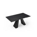Table extensible Orchis Céramique et verre trempé pieds noirs 160x90x76cm