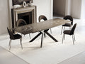 Table extensible Cassia Céramique et verre trempé pieds noirs 160x90x76cm