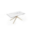 Table extensible Ginko Céramique et verre trempé pieds dorés 160x90x76cm
