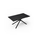 Table extensible Ginko Céramique et verre trempé pieds noirs 160x90x76cm