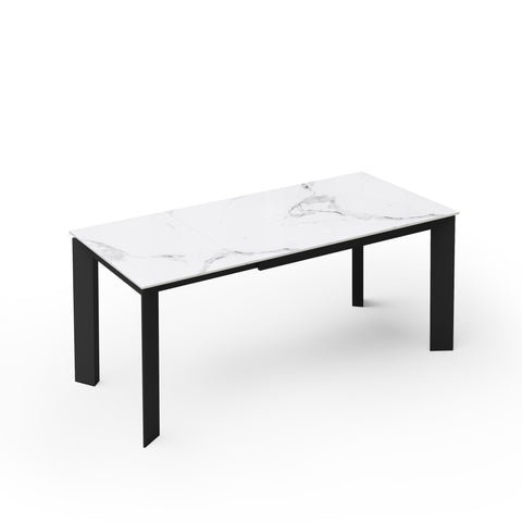 Table extensible Arum Céramique pieds noirs 120x80x76cm