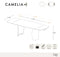 Table extensible Camélia Céramique et verre trempé pieds noirs 160x90x76cm