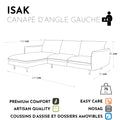 Canapé d'angle gauche ISAK Velours